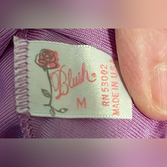 Vintage 1950s Sexy Nightgown/Dress Slip by Blush Intimates. Lilac, Lace, Size M - Picture 6 of 10